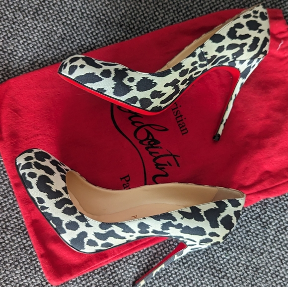 LOUBOUTIN FIFI 100 LEOPARD PRINT Sz 38 PUMPS/HEELS - Worn Once - Picture 6 of 7